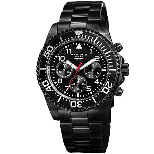 Akribos XXIV Mens Black Strap Watch-A-950bk