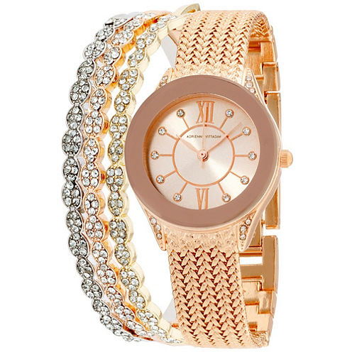 Adrienne Vittadini   Womens Rose Goldtone Bracelet Watch-Adst2613r679-524