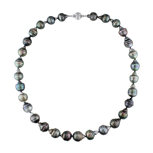 8-10mm Genuine Black Tahitian Pearl Necklace