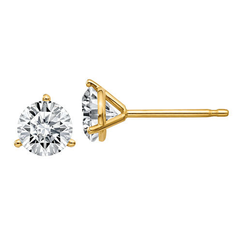 7/8 CT. T.W. White Moissanite 14K Gold 5mm Round Stud Earrings