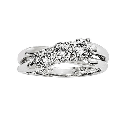 7/8 CT. T.W. Diamond 14K White Gold 3-Stone Engagement Ring