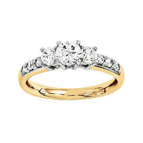 7/8 CT. T.W. Diamond 14K Gold 3-Stone Engagement Ring