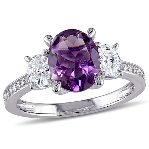 5/8 CT. T.W. Purple Amethyst 14K Gold Engagement Ring