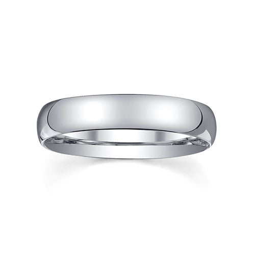 4mm Silver Domed Mens Wedding Ring