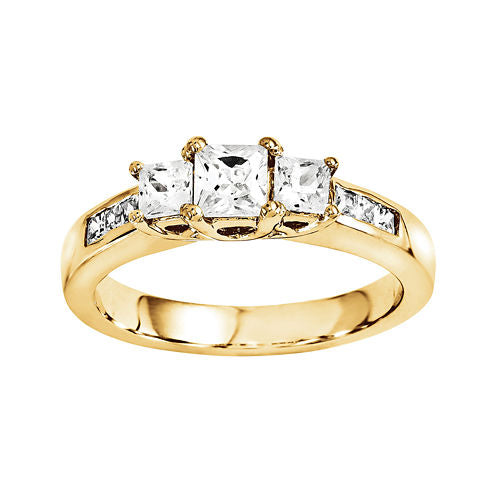 3/8 CT. T.W. Diamond 14K Yellow Gold 3-Stone Ring