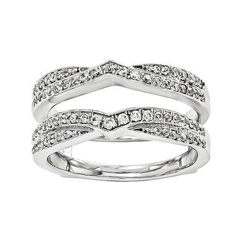 3/8 CT. T.W. Diamond 14K White Gold Ring Guard