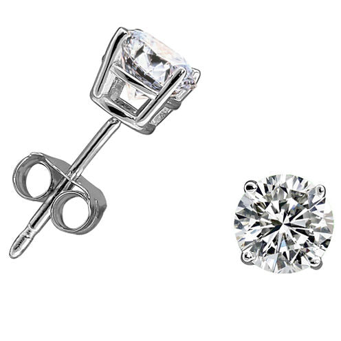 3/4 CT. T.W. Genuine White Diamond 14K Gold Stud Earrings