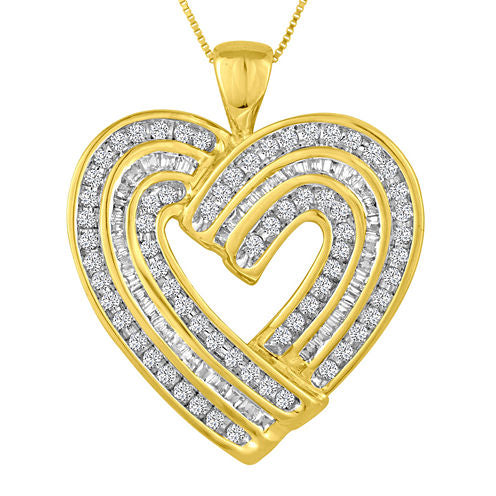 3/4 CT. T.W. Diamond Heart Pendant Necklace