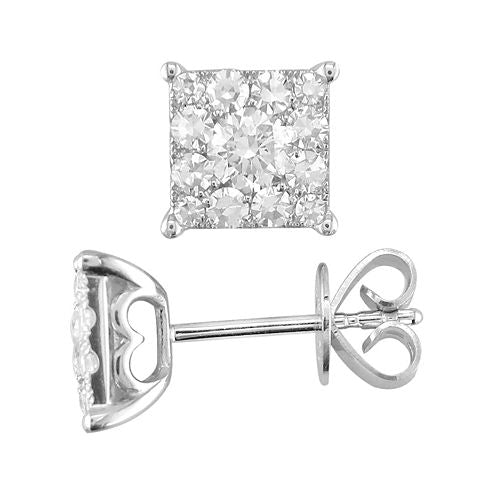 3/4 CT. T.W. Diamond 14K White Gold Stud Earrings