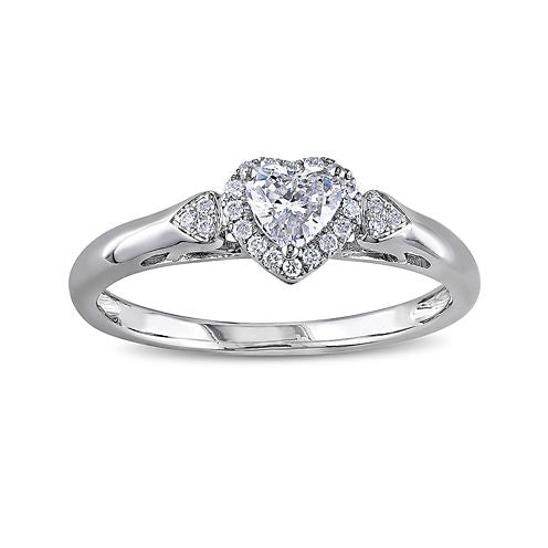 2/5 CT. T.W. Diamond 14K White Gold Heart Ring