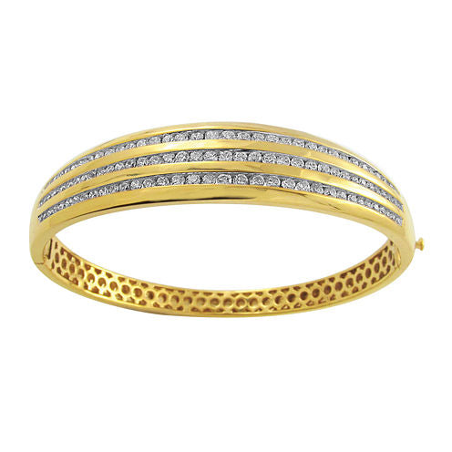 2 CT. T.W. Diamond 14K Yellow Gold Bangle Bracelet