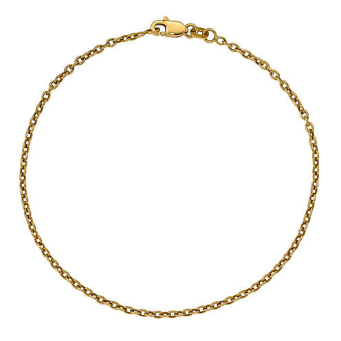 Womens 10 Inch 14K Gold Chain Bracelet