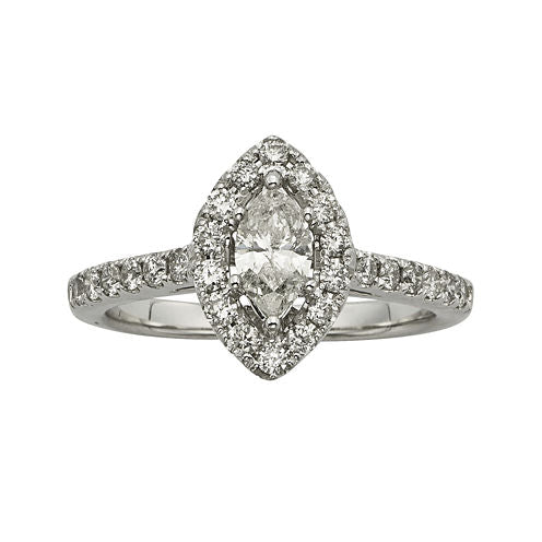 1CT. T.W. Certified Diamond 14K White-Gold Engagement Ring