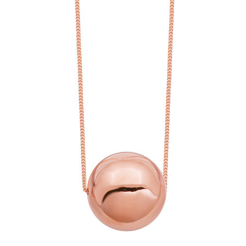 18K Rose Gold Over Silver Bead Necklace