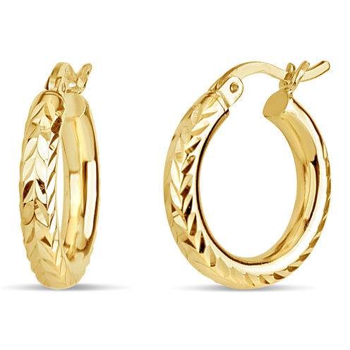 18K Gold Over Silver Hoop Earrings