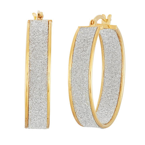 18K Gold Over Silver 32.7mm Hoop Earrings