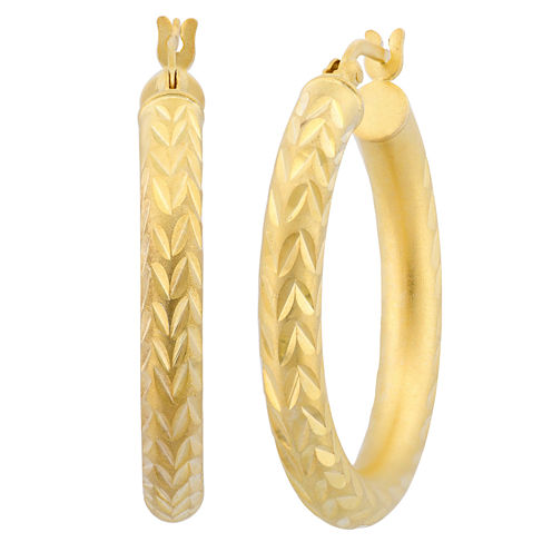 18K Gold Over Silver 30.4mm Hoop Earrings