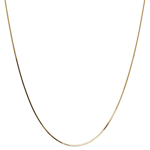 14K Yellow Gold Solid Snake Chain Necklace