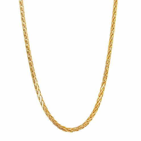 14K Yellow Gold Diamond-Cut Wheat Chain 16" Necklace