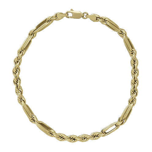 14K Yellow Gold 8" Milano Hollow Chain Bracelet