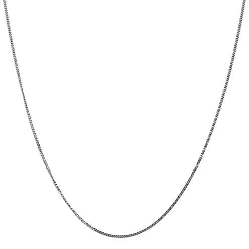 14K White Gold Solid Curb 16 Inch Chain Necklace