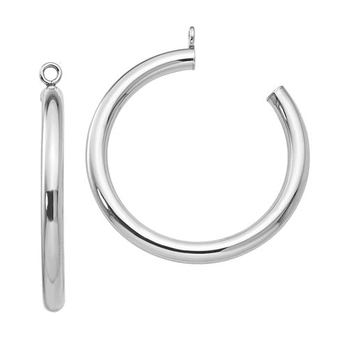 14K White Gold 30mm Hoop Earrings