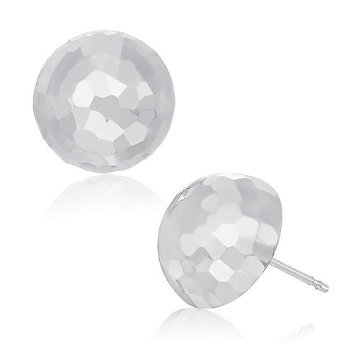 14K White Gold 10mm Stud Earrings