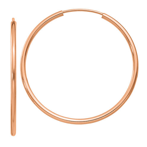 14K Rose Gold 33mm Round Hoop Earrings