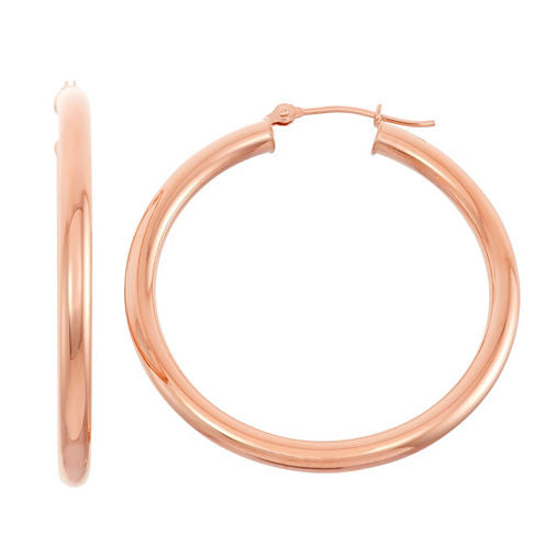 14K Rose Gold 30mm Hoop Earrings