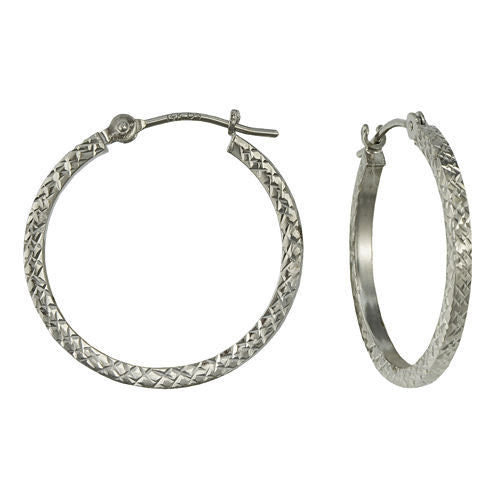 14K Gold Square-Cut Hoop Earrings