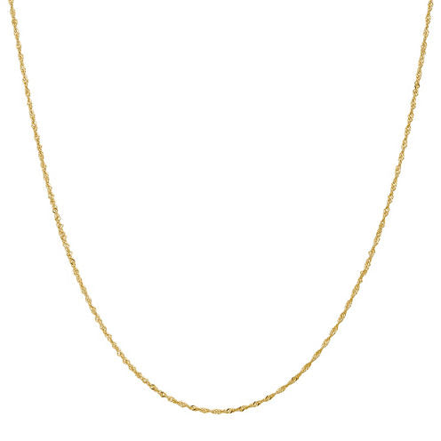 14K Gold Solid Singapore 14 Inch Chain Necklace