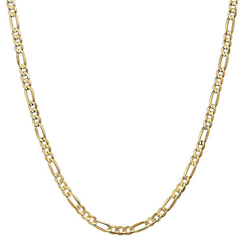 14K Gold Solid Figaro 30 Inch Chain Necklace