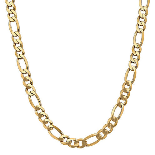 14K Gold Solid Figaro 26 Inch Chain Necklace