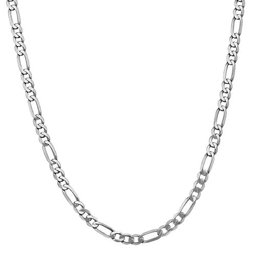 14K Gold Solid Figaro 24 Inch Chain Necklace