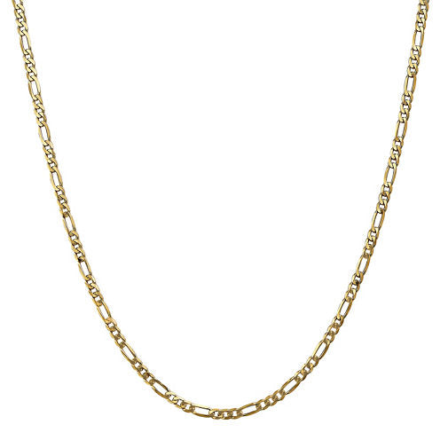 14K Gold Solid Figaro 16 Inch Chain Necklace