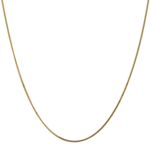 14K Gold Solid Curb 20 Inch Chain Necklace