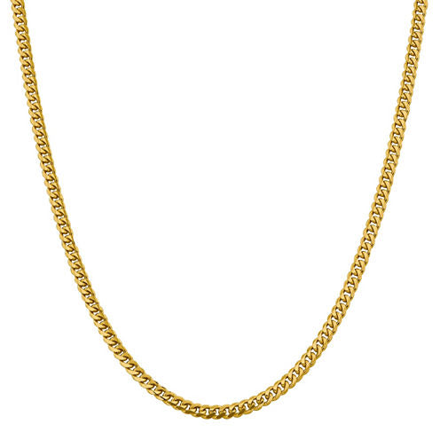 14K Gold Solid Curb 18 Inch Chain Necklace