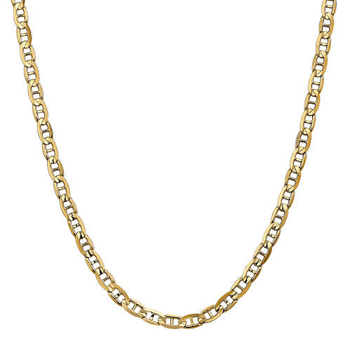 14K Gold Solid Anchor 24 Inch Chain Necklace