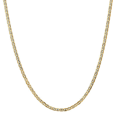 14K Gold Solid Anchor 16 Inch Chain Necklace