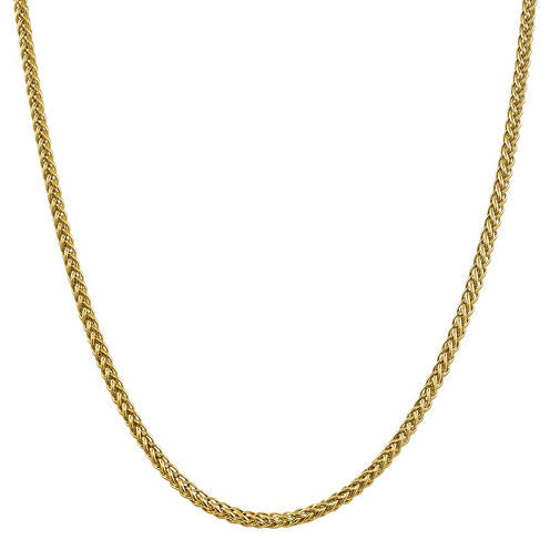 14K Gold Semisolid Wheat 18 Inch Chain Necklace