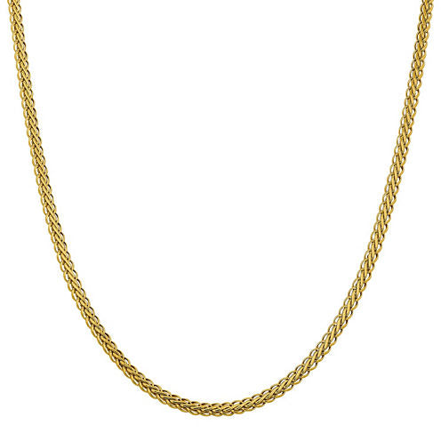 14K Gold Semisolid Wheat 16 Inch Chain Necklace