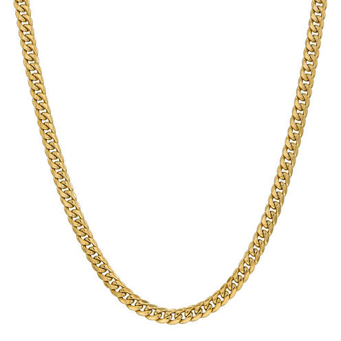 14K Gold Semisolid Curb 26 Inch Chain Necklace