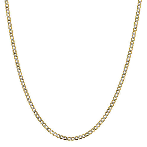 14K Gold Semisolid Curb 16 Inch Chain Necklace