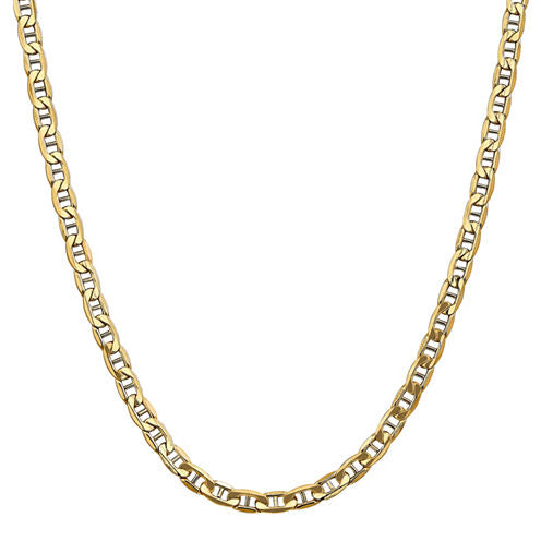 14K Gold Semisolid Anchor 18 Inch Chain Necklace