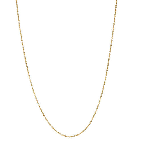 14K Gold Over Silver Solid 15 Inch Chain Necklace