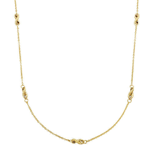 14K Gold Hollow Cable 18 Inch Chain Necklace