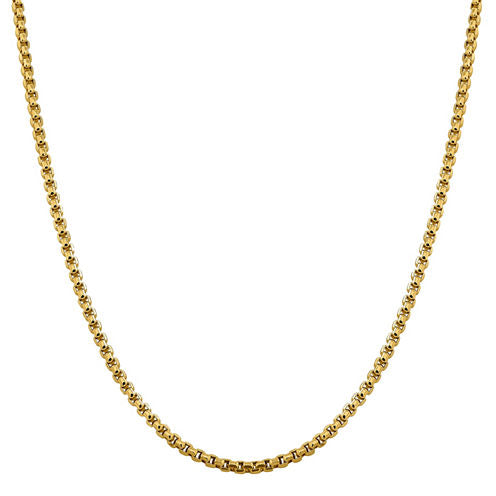 14K Gold Hollow Box 18 Inch Chain Necklace