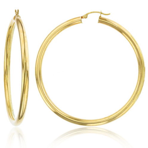 14K Gold 60mm Hoop Earrings