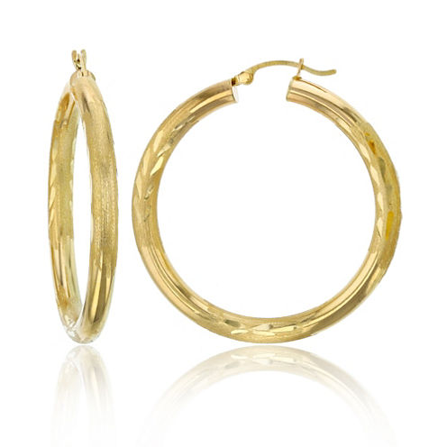 14K Gold 40mm Hoop Earrings