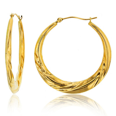 14K Gold 34mm Hoop Earrings